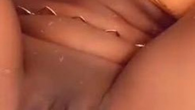 Playing with my tight pussy before the pool