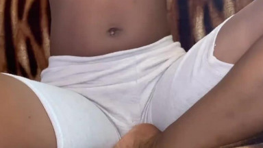 Sexy strips and squirt on neighbor’s couch