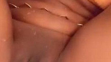 Playing with my tight pussy before the pool