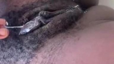 Making my creamy pussy squirt so much!